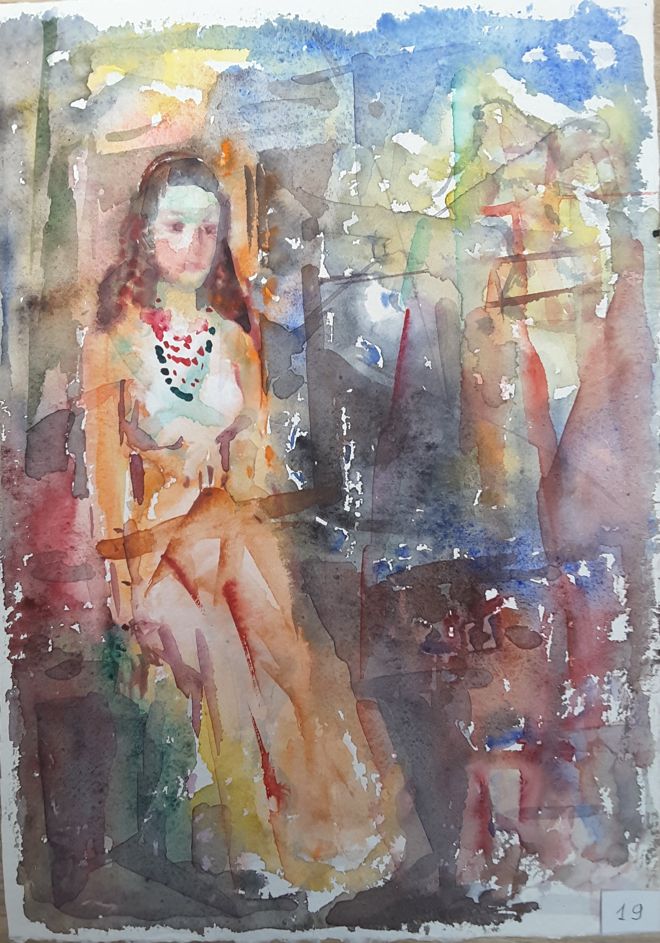 Woman with Abstract Background