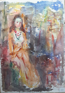 Woman with Abstract Background